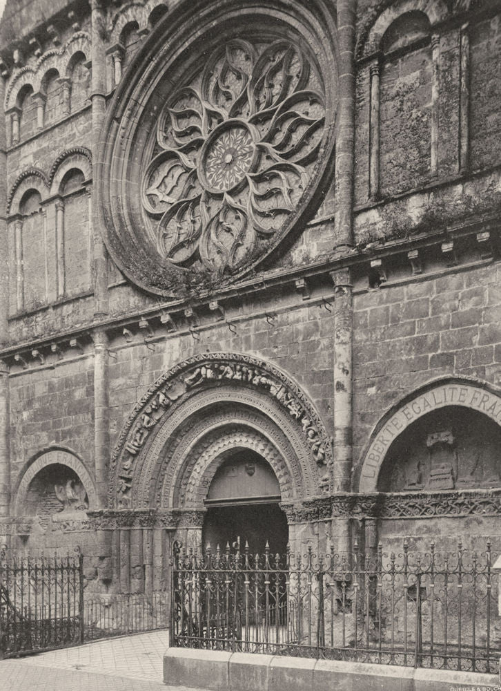 CHARENTE. Cognac- Portail de la cathédrale 1904 old antique print picture